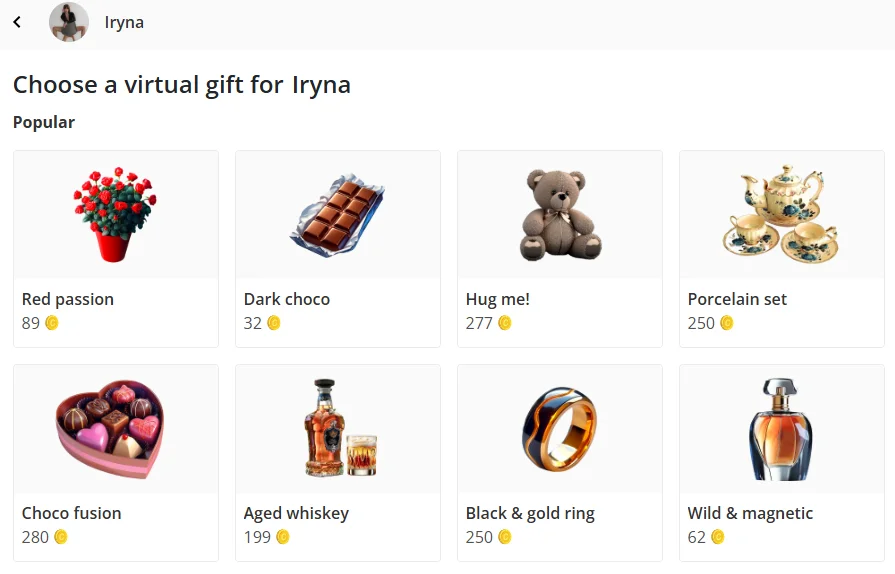 Virtual Gifts and Flowers